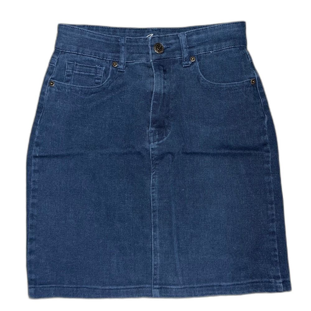 Junee Dark Wash Denim Skirt Womens XS Stretch Cotton Modest Casual Jean Mini A